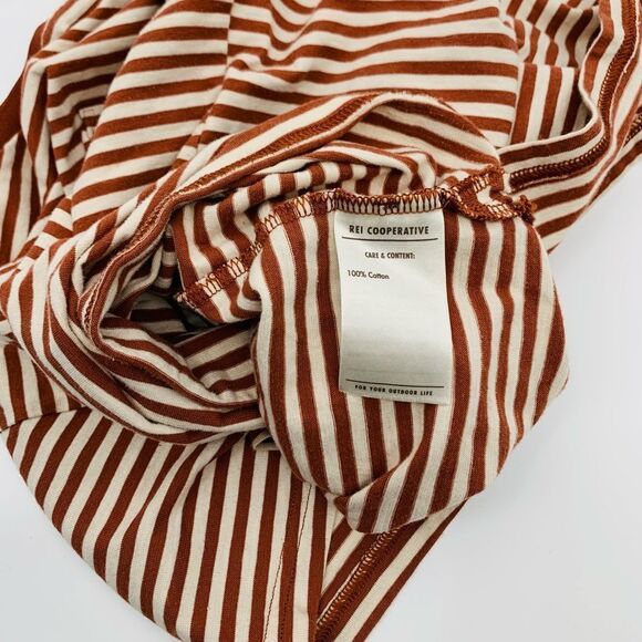 REI | rust and cream Striped Women's pocket Top | medium - Picture 6 of 6